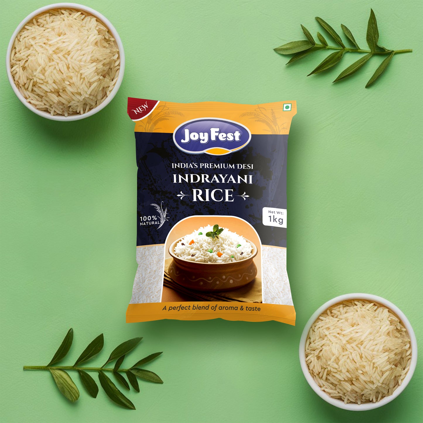 Rentio Joyfest Premium Indrayani Rice - 1kg x 2 | 5kg