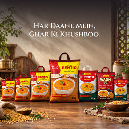 RENTIO Premium Desi Oiled Toor Dal - 1kg x 2 | 2kg | 5kg | 10kg