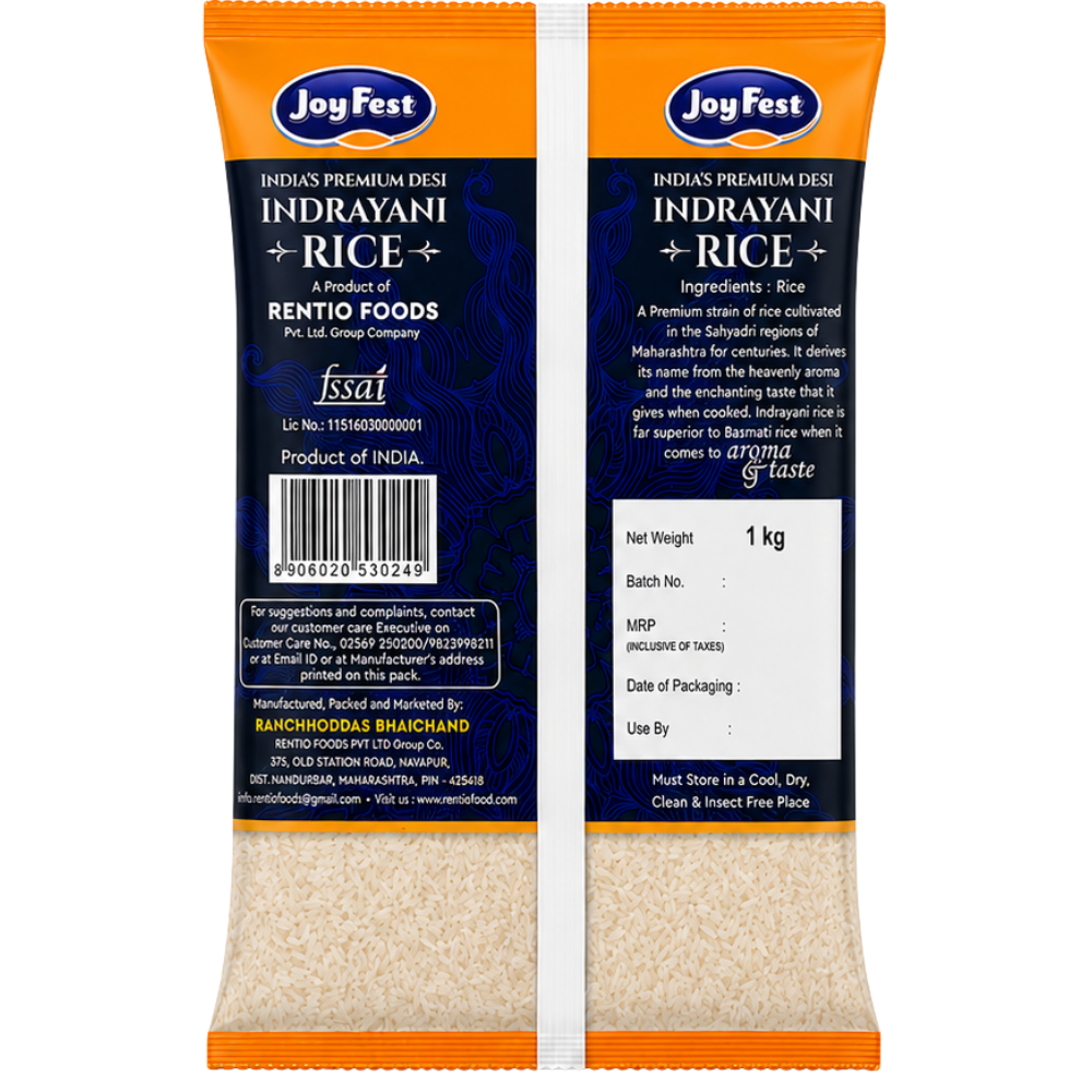 Rentio Joyfest Premium Indrayani Rice - 1kg x 2 | 5kg