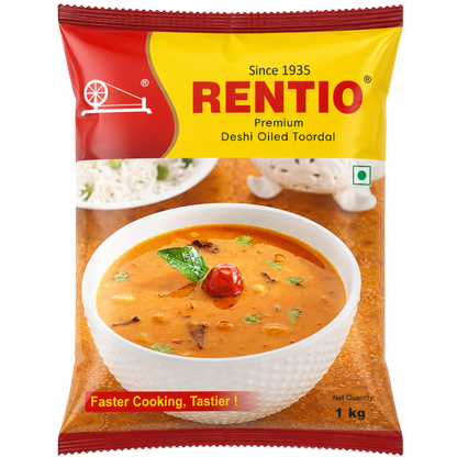 RENTIO Premium Desi Oiled Toor Dal - 1kg x 2 | 2kg | 5kg | 10kg