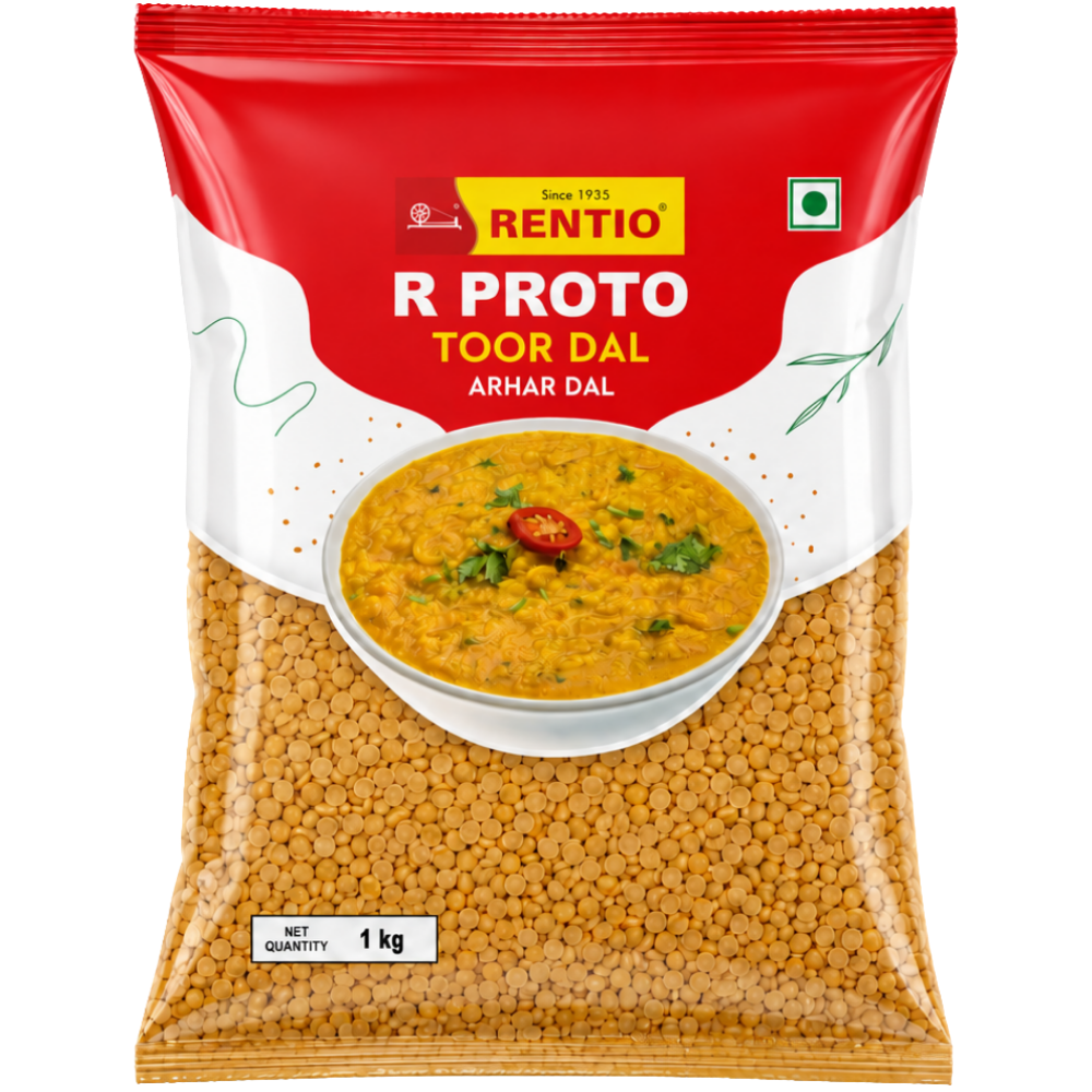 RENTIO R Proto Toor/Arhar Dal - 1kg x 2 | 5kg