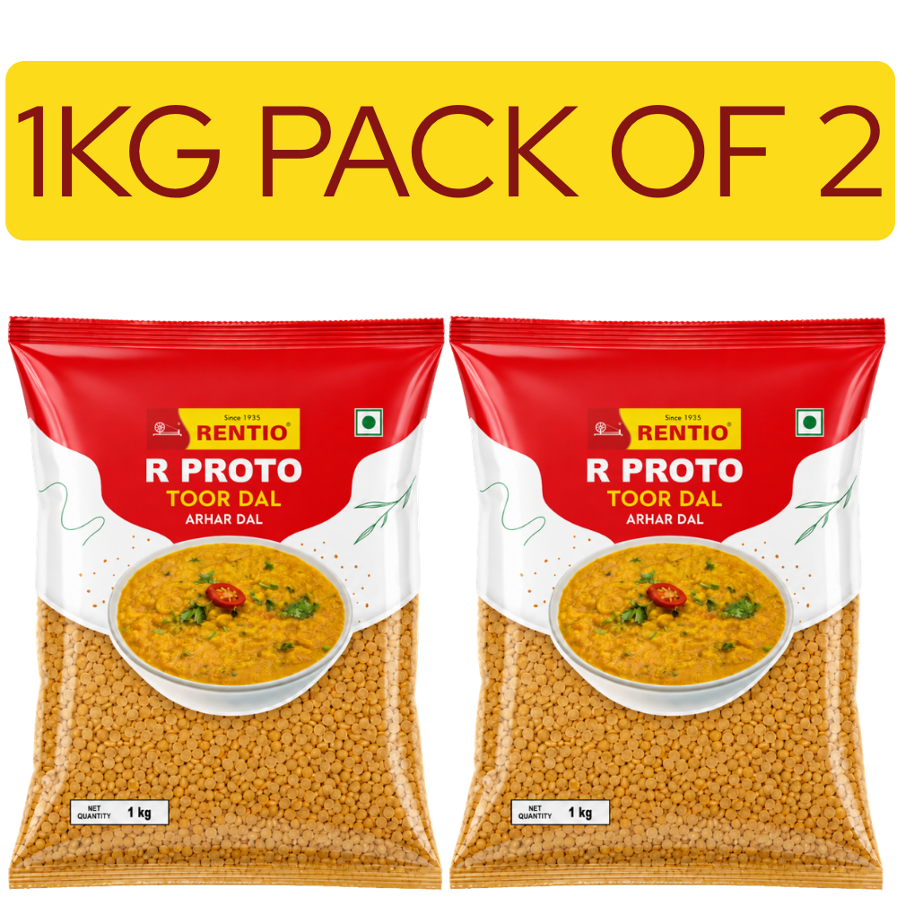 RENTIO R Proto Toor/Arhar Dal - 1kg x 2 | 5kg