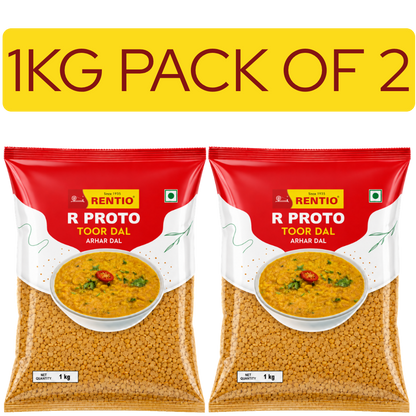 RENTIO R Proto Toor/Arhar Dal - 1kg x 2 | 5kg