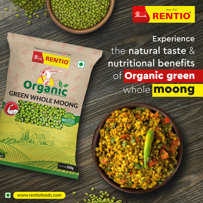 RENTIO Organic Toor dal (500g) + Organic Chana dal (500g) + Orgainc Moong dal (500g) + Organic Whole Moong (500g)