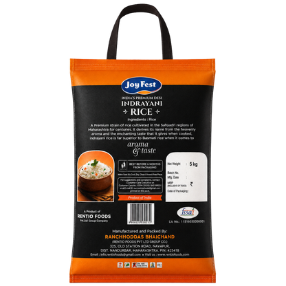 Rentio Joyfest Premium Indrayani Rice - 1kg x 2 | 5kg