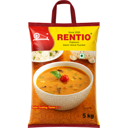 RENTIO Premium Desi Oiled Toor Dal - 1kg x 2 | 2kg | 5kg | 10kg