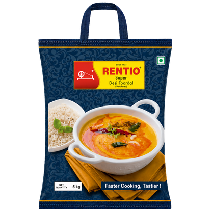 RENTIO Super Desi Toor Dal (Non-Oiled) - 1kg x 2 | 5kg
