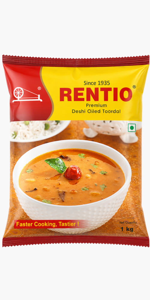 RENTIO Premium Desi Oiled Toor Dal - 1kg x 2 | 2kg | 5kg | 10kg