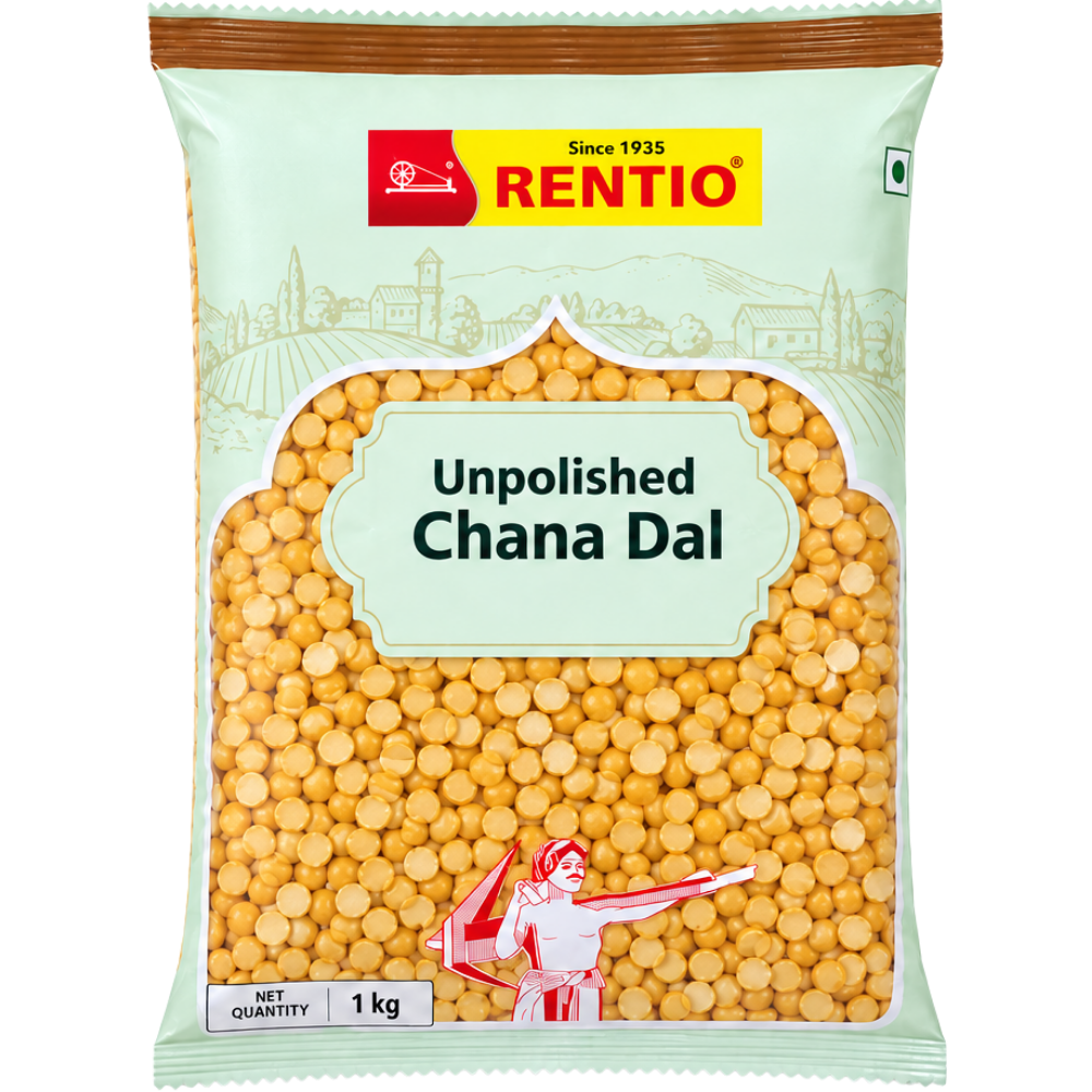 Rentio Chana Dal 2kg Unpolished (1kg 2 Packs)