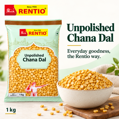 Rentio Chana Dal 2kg Unpolished (1kg 2 Packs)