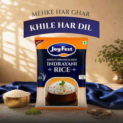 Rentio Joyfest Premium Indrayani Rice - 1kg x 2 | 5kg