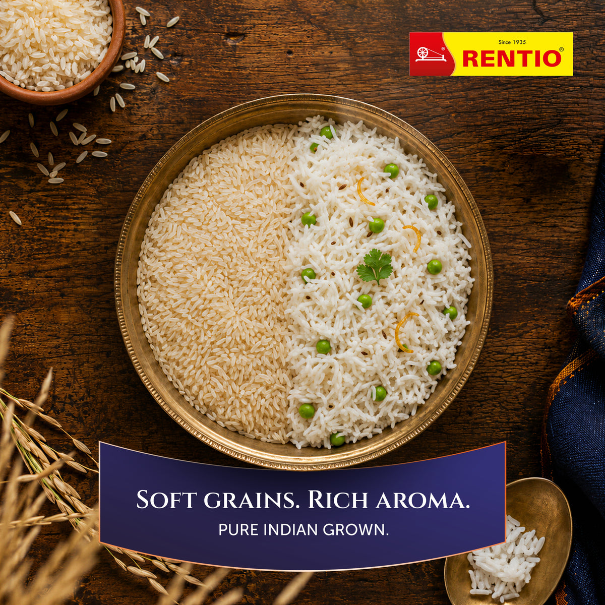 Rentio Joyfest Premium Indrayani Rice - 1kg x 2 | 5kg