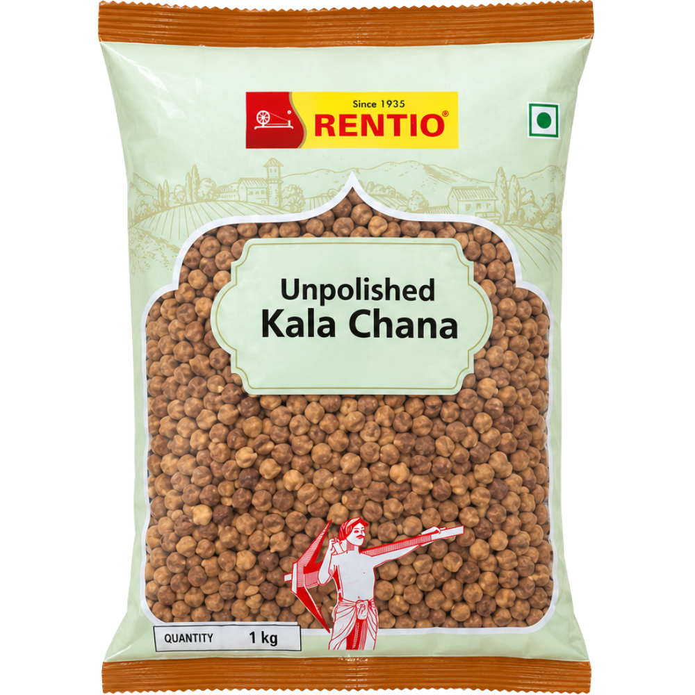 Rentio Desi/Kala Chana 2kg Unpolished (1kg 2 Packs)