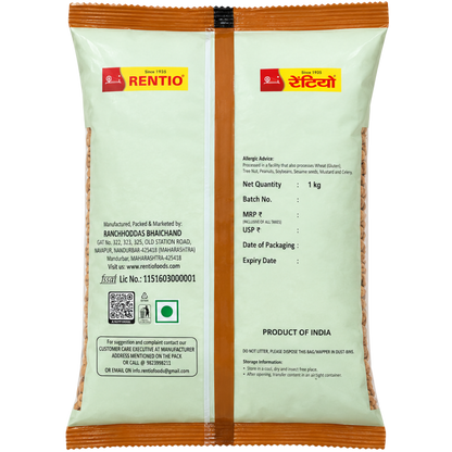 Rentio Desi/Kala Chana 2kg Unpolished (1kg 2 Packs)