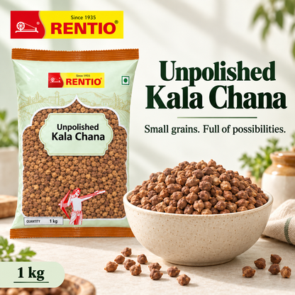 Rentio Desi/Kala Chana 2kg Unpolished (1kg 2 Packs)