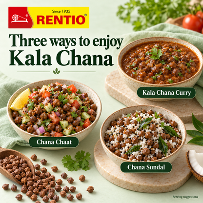 Rentio Desi/Kala Chana 2kg Unpolished (1kg 2 Packs)