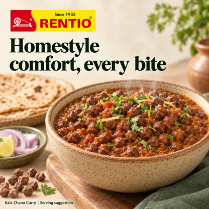 Rentio Desi/Kala Chana 2kg Unpolished (1kg 2 Packs)