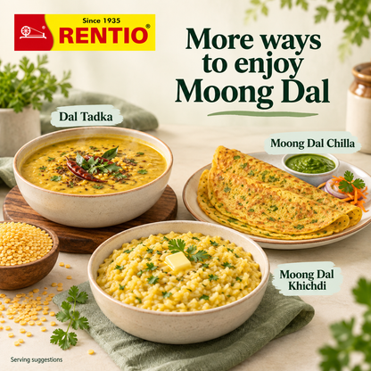Rentio Moong Dal 2kg Unpolished (1kg 2 Packs)