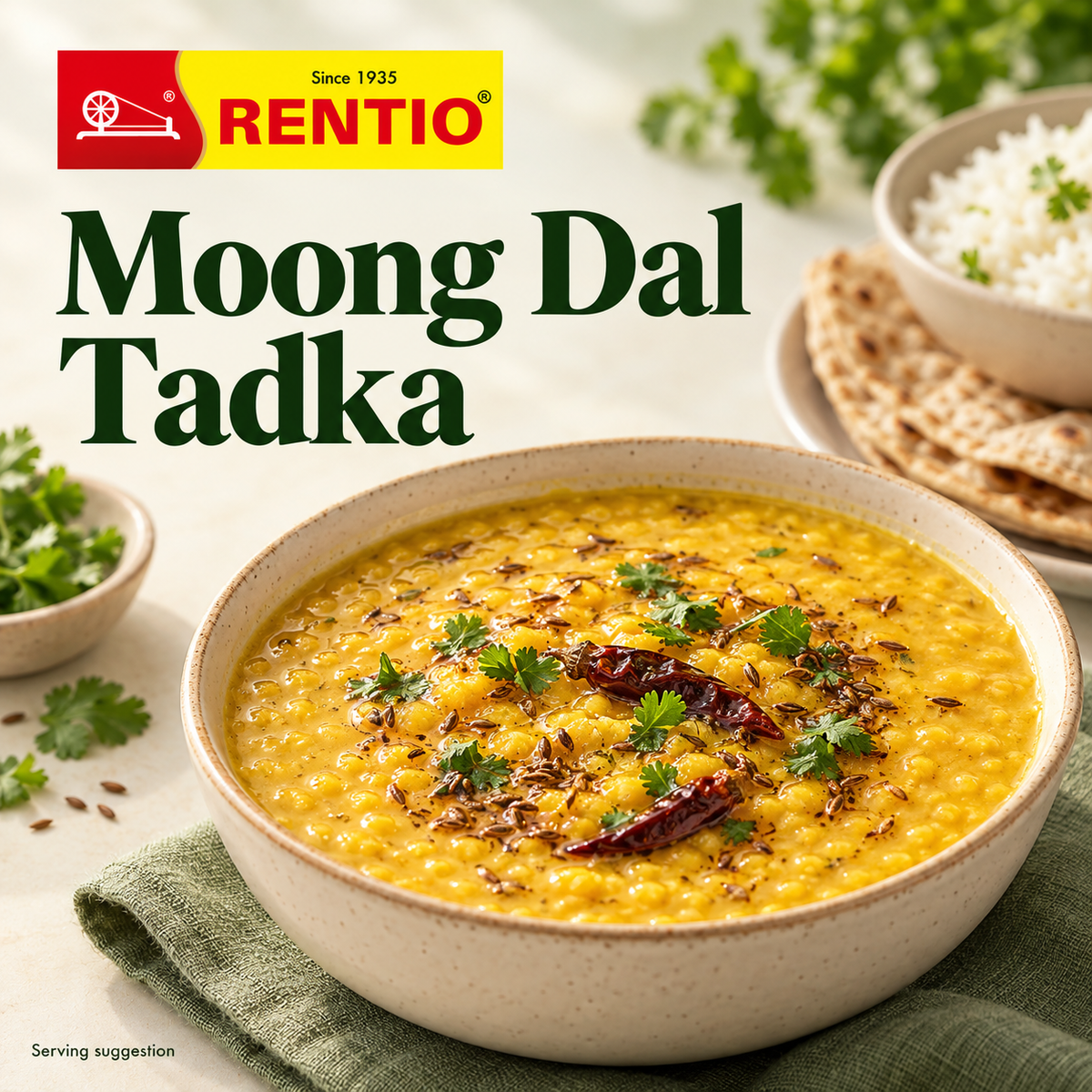 Rentio Moong Dal 2kg Unpolished (1kg 2 Packs)