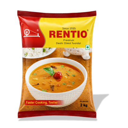 RENTIO Premium Desi Oiled Toor Dal - 1kg x 2 | 2kg | 5kg | 10kg