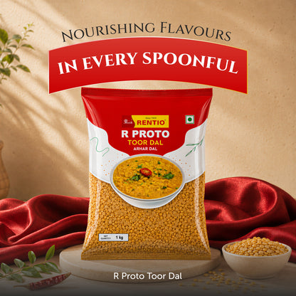 RENTIO R Proto Toor/Arhar Dal - 1kg x 2 | 5kg