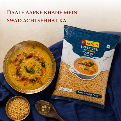 RENTIO Super Desi Toor Dal (Non-Oiled) - 1kg x 2 | 5kg