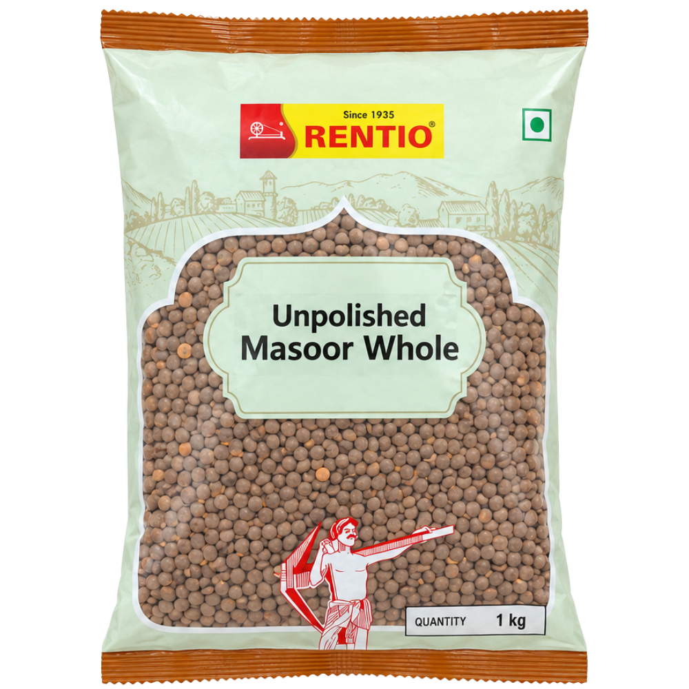 Rentio Whole Masoor 2kg Unpolished (1kg 2 Packs)