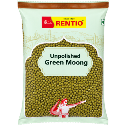 Rentio Whole Moong 2kg Unpolished (1kg 2 Packs)