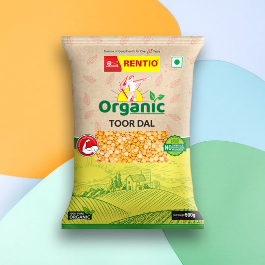 RENTIO Organic Toor Dal 1kg - Pack of 2 (500gms each)